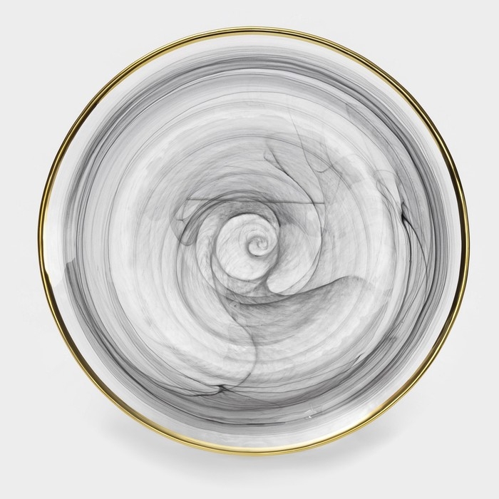 Тарелка стеклянная &laquo;Дымка&raquo;, d=26,5 см, цвет серый