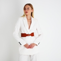 Ремень женский, ширина 6.7 см, пряжка металл, цвет рыжий