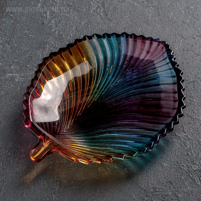 Блюдо стеклянное сервировочное &laquo;Жар птица&raquo;, фигурное, 20,5&times;16,5 см