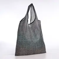 Сумка хозяйственная без застёжки, складная, цвет чёрный