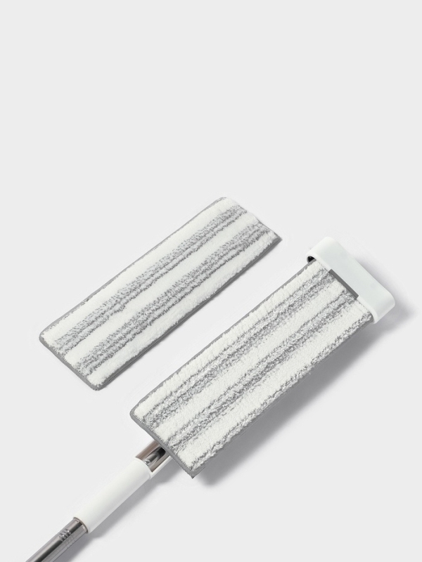 Швабра с отжимом, противоударная, со сгоном, стальная ручка, 2 проф. насадки 36х11х130 см