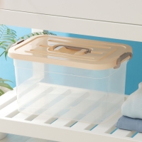 Контейнер для хранения с крышкой Доляна, 10 л, 35,5&times;23,5&times;19 см, цвет бежевый