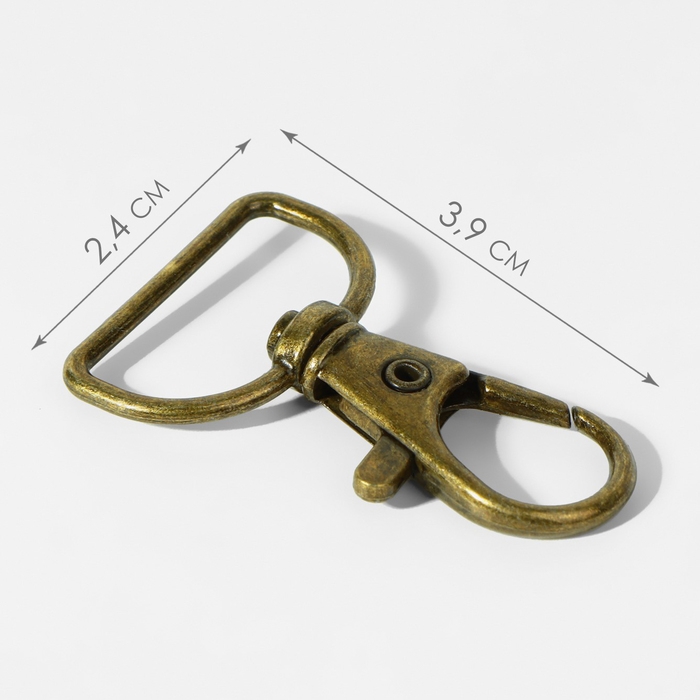 Карабин металлический, 39 × 24 мм / 20 × 1,5 мм, 6 шт, цвет бронзовый Карабин металлический, 39 × 24 мм / 20 × 1,5 мм, 6 шт, цвет бронзовый