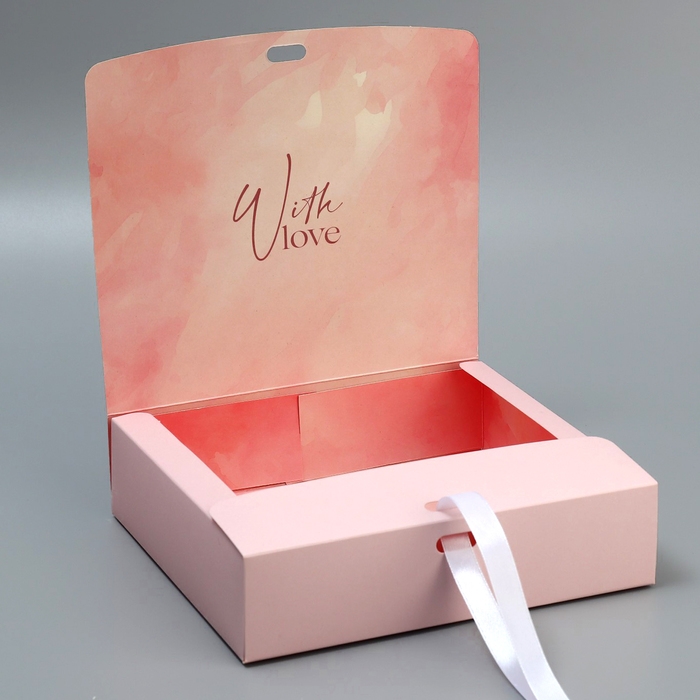 Коробка подарочная складная двухсторонняя, упаковка, &laquo;Пионы&raquo;, 20 х 18 х 5 см