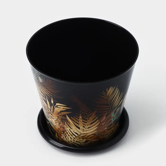 Горшок для цветов Доляна &laquo;Голди&raquo;, 800 мл, цвет чёрный