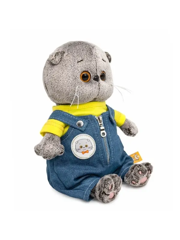 Мягкая игрушка "Кот Басик baby в комбинезоне "Деним", 20 см BB-161