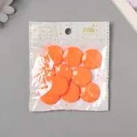 Бусины для творчества акрил "Плоский мятый круг" оранжевый 2,5х2,5х0,6 см