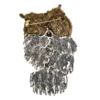Брошь "Сова" крупная, подвижная, цветная