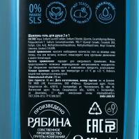 Гель для душа и шампунь увлажняющий 2 в 1 &laquo;Сила водопада&raquo;, 250 мл, аромат лимона, мяты и кедра, HARD LINE