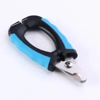 Когтерез боковой с нескользящими ручками, большой, отверстие 15 мм, чёрно-голубой