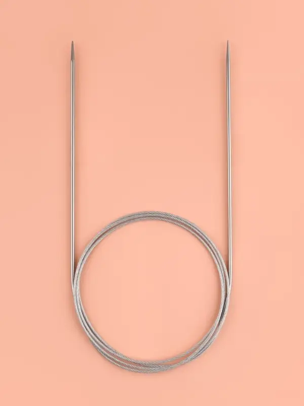 Спицы круговые, для вязания, с металлическим тросом, d=2 мм, 14/100 см
