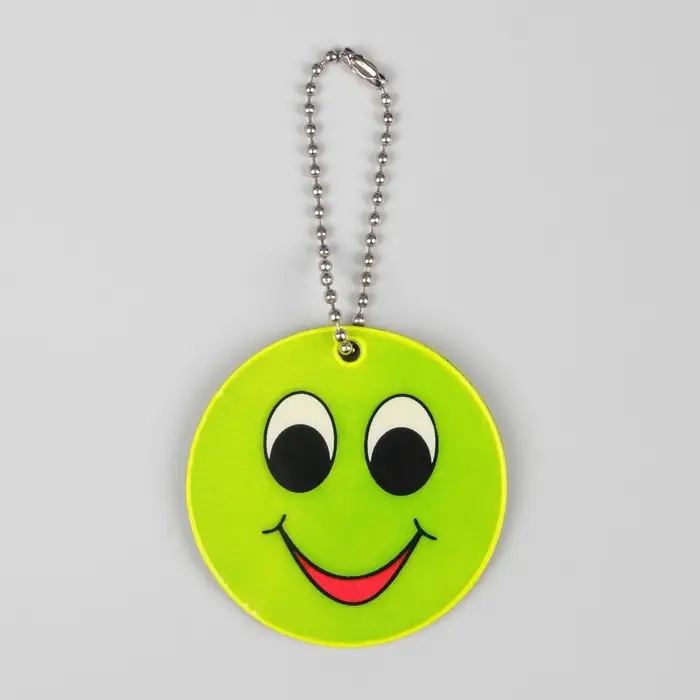 Светоотражающий элемент &laquo;Смайлик с большими глазами&raquo;, двусторонний, d=5.3 см, жёлтый