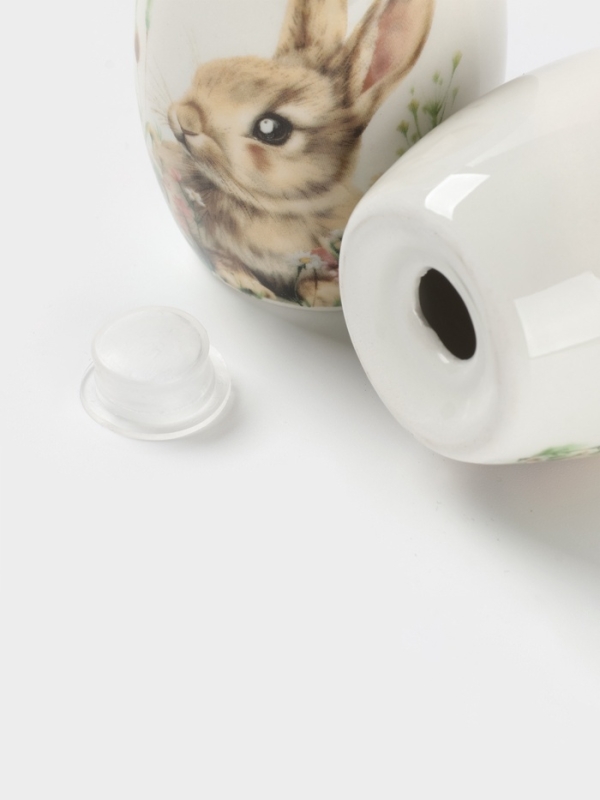 Набор для специй Доляна &laquo;Зайка&raquo;, керамика, 2 предмета: солонка, перечница 130 мл, 11.5&times;6.2&times;8.8 см, белый