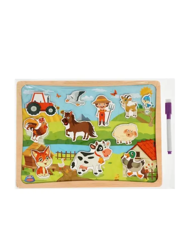 Пазлы для малышей "Ферма" цветные липучки