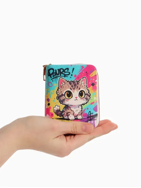 Кошелек дет 07-01-01 Июнь2546 кот, 8,5*2,5*10,5 см, 2 отд+отд/молн, д/карт, разноцветный