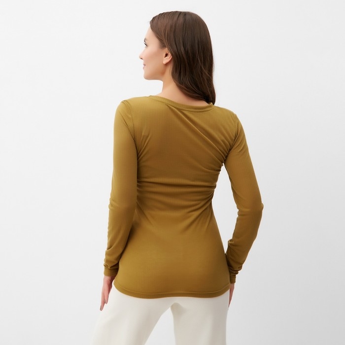 Лонгслив женский KAFTAN: Basic line цвет темно-оливковый, размер 48-50