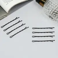 Невидимки для волос QF &laquo;Классика&raquo;, набор 40 шт., 6 см, чёрные