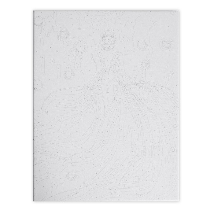 Картина по номерам на раме, с гирляндой &laquo;Платье&raquo;, 30х40 см