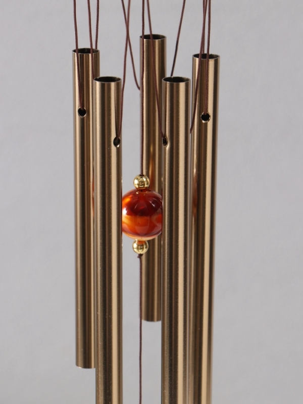 Музыка ветра металл от сглаза "Знак "ОМ" 5 трубочек h=55см