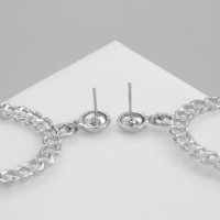 Новый год! Символ года 2025! Серьги металл &laquo;Змея&raquo; плетение, цепь, цвет серебро