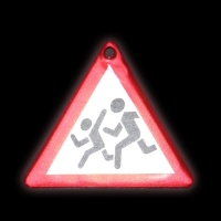 Светоотражающий элемент &laquo;Знак&raquo;, двусторонний, 6&times;4.3 см, белый, красный