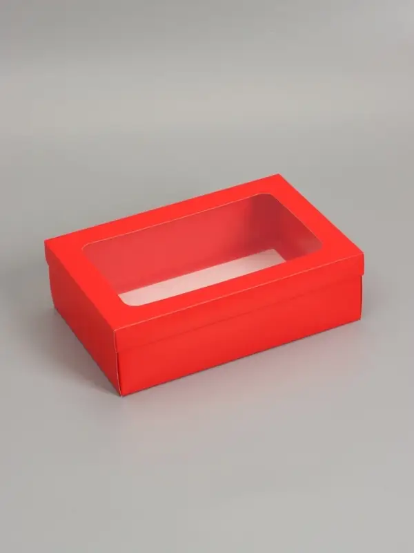 Коробка складная &laquo;Красная&raquo;, с окном  30 х  20 х 9 см
