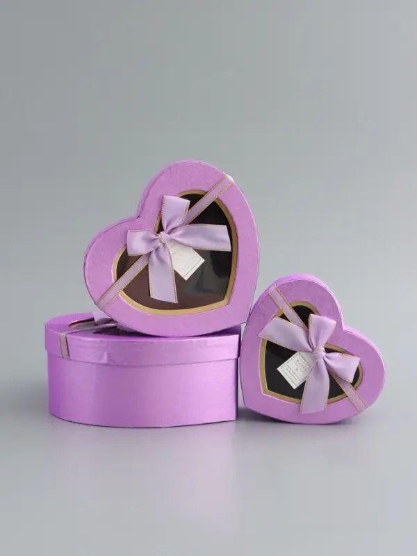 Набор коробок 3 в 1 сердца 22 х 20 х 9;  18.5 х 17 х 7.5; 1 6 х 14 х 6 см