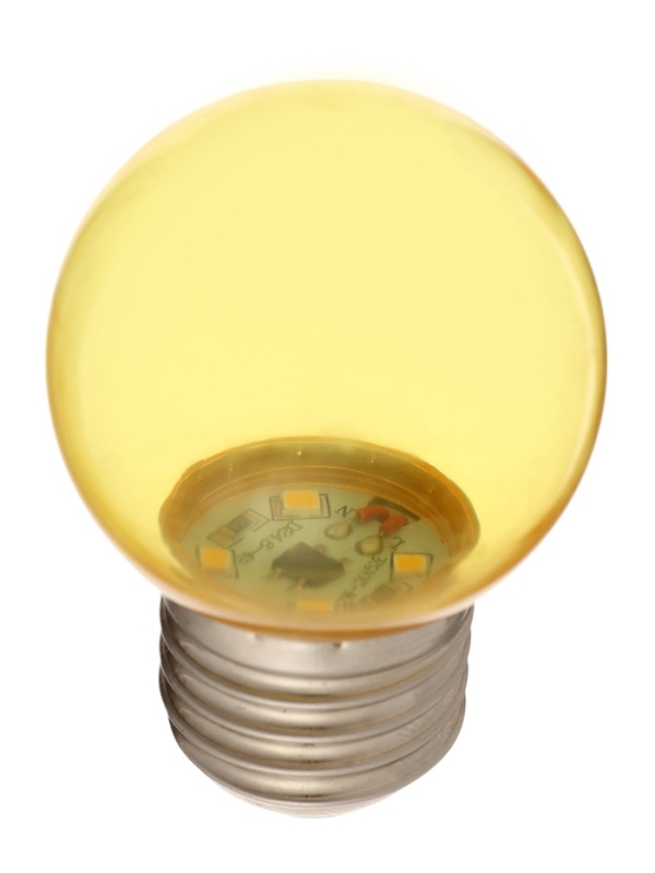 Лампа светодиодная, G45, Е27, 1.5 Вт, для белт-лайта, прозрачная, желтая, набор 10 шт Лампа светодиодная, G45, Е27, 1.5 Вт, для белт-лайта, прозрачная, желтая, набор 10 шт
