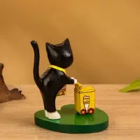 Сувенир на подставке дерево "Кошка мороженщик" 7х8х10 см