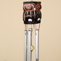 Музыка ветра "Совёнок" дерево, алюминий, 7х6х60 см, цв. чёрный