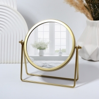 Зеркало настольное &laquo;Богема&raquo;, d зеркальной поверхности 14,5 см, цвет золотой