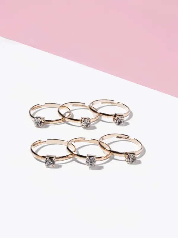 Кольцо детское Выбражулька &laquo;Как у мамы&raquo;, кристалл 4 мм, белое в золоте, безразмерное