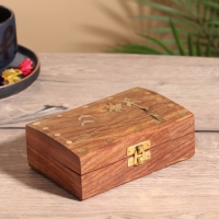 Шкатулка &laquo;Дельфины&raquo;, 15.5&times;10.5&times;5.5 см, дерево шишам, латунь