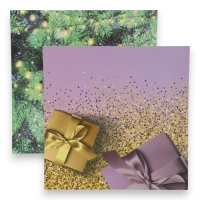 Фотофон двусторонний картон плотность 350 гр "Ёлочные ветки и подарки" 50х50 см Фотофон двусторонний картон плотность 350 гр "Ёлочные ветки и подарки" 50х50 см