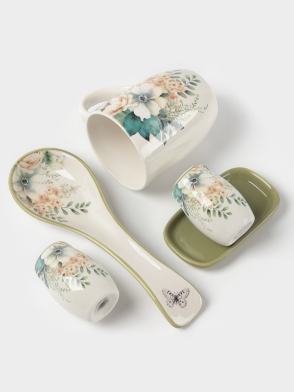 Подставка под чайный пакетик Доляна "Цветы" цвет белый  12х9х1,5 см