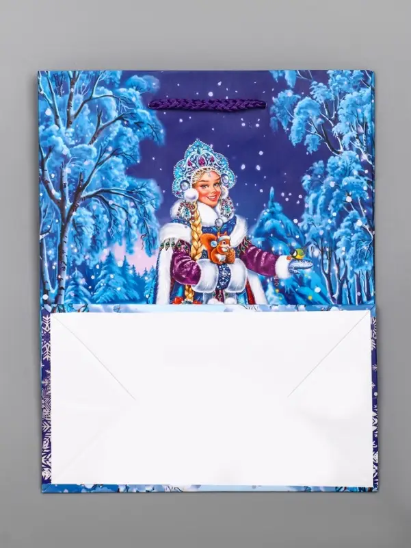 Пакет подарочный новогодний ламинированный, &laquo;Снегурочка&raquo; , 18&times;10&times;22.3 см