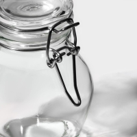 Банка для хранения сыпучих Доляна &laquo;Овал&raquo;, 100 мл, 5.5&times;9 см, с бугельным замком, стекло