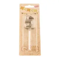 Свеча в торт на шпажке &laquo;Алмаз&raquo;, цифра 5, шампань, 5&times;2.6 см