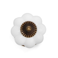 Ручка-кнопка ТУНДРА, d=33, пластик, белая, 8 шт TMP