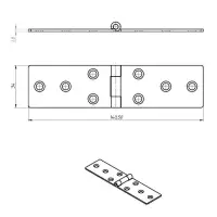 Петля карточная, 140&times;34 мм, покрытие цинк