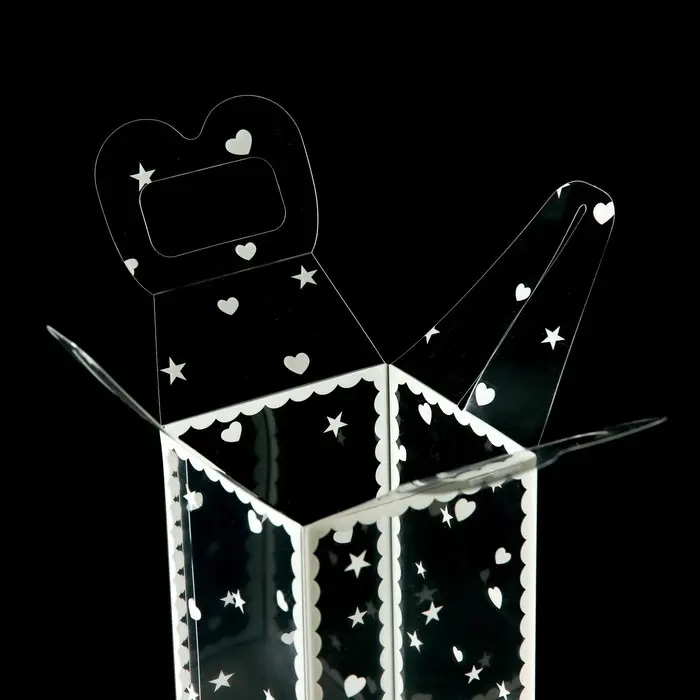 Складная прозрачная коробка из PVC, для упаковки подарков, &laquo;Сердце&raquo;, 12&times;7&times;7 см
