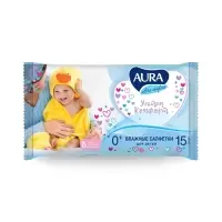 Влажные салфетки Aura Ultra Comfort, детские, 15 шт.