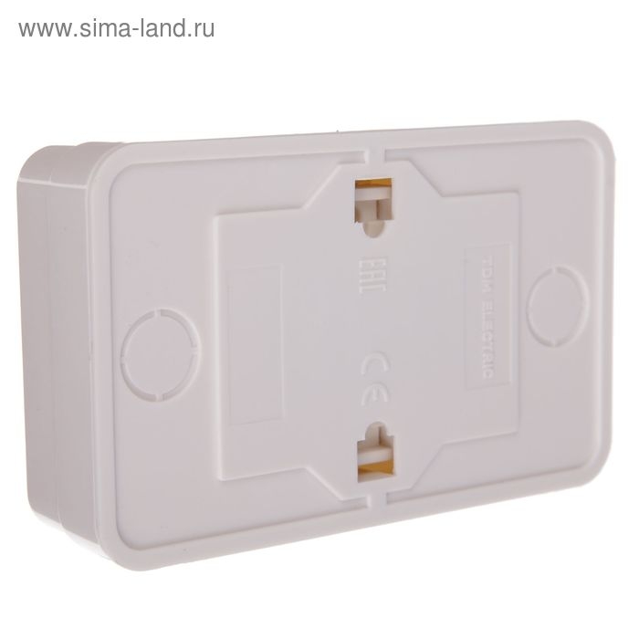 Розетка TDM "Ладога", 10 А, IP20, двухместная, без з/к, открытая, белая