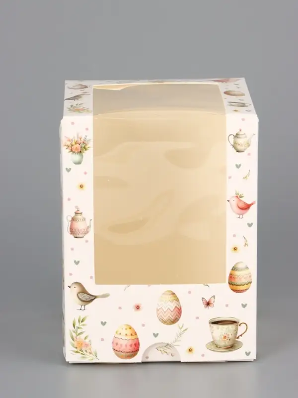 Коробка подарочная пасхальная с окном &laquo;Пасхальное чаепитие&raquo; 9.5&times;9.5&times;12.5 см