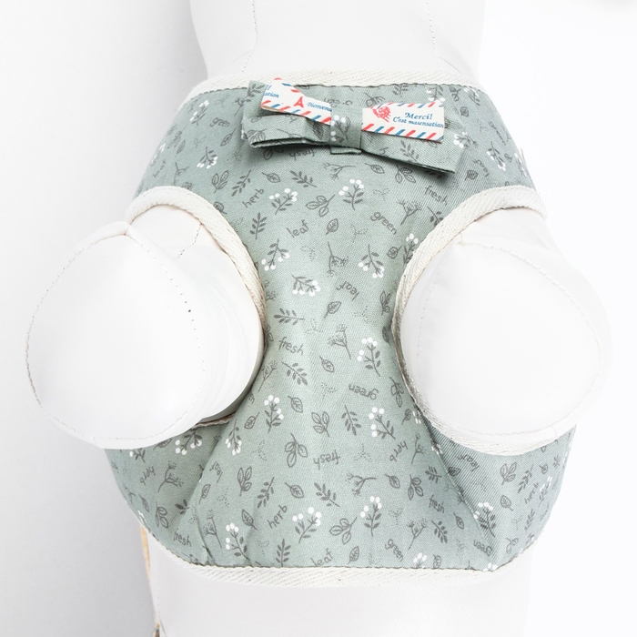 Комплект с мягкой шлейкой Комплект с мягкой шлейкой "Веточки", размер S, поводок 120 х 1,5 см, ОГ 28-62 см, зеленый