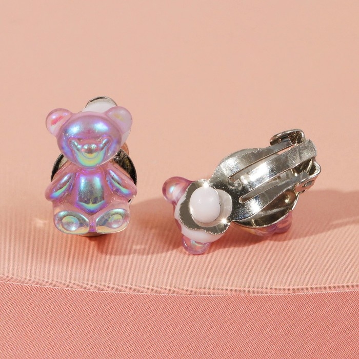 Клипсы детские &laquo;Выбражулька&raquo; медвежонок, цвет МИКС