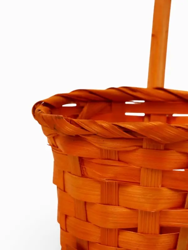 Корзина плетеная 13 х 13 х 9,5 см, ручка h=21 см, оранжевый