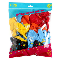 Воздушный шар латексный 12" &laquo;С днём рождения&raquo;, торт, 100 шт., МИКС