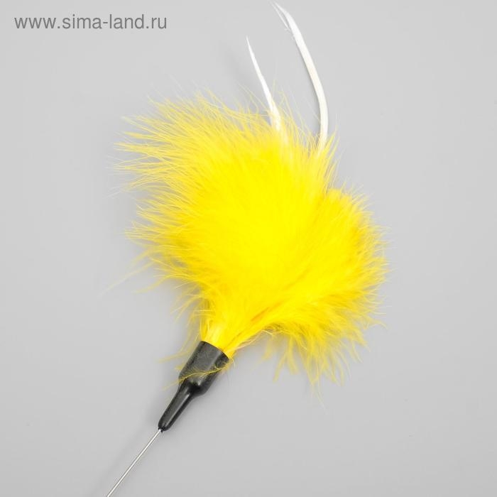 Дразнилка пуховая с 2 металлическими бубенчиками и двойной ручкой(жёсткая/гибкая),57 см,микс Дразнилка пуховая с 2 металлическими бубенчиками и двойной ручкой(жёсткая/гибкая),57 см,микс