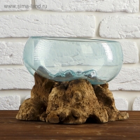 Вазон стекло на дереве "Забота" 20х25х25 см, МИКС